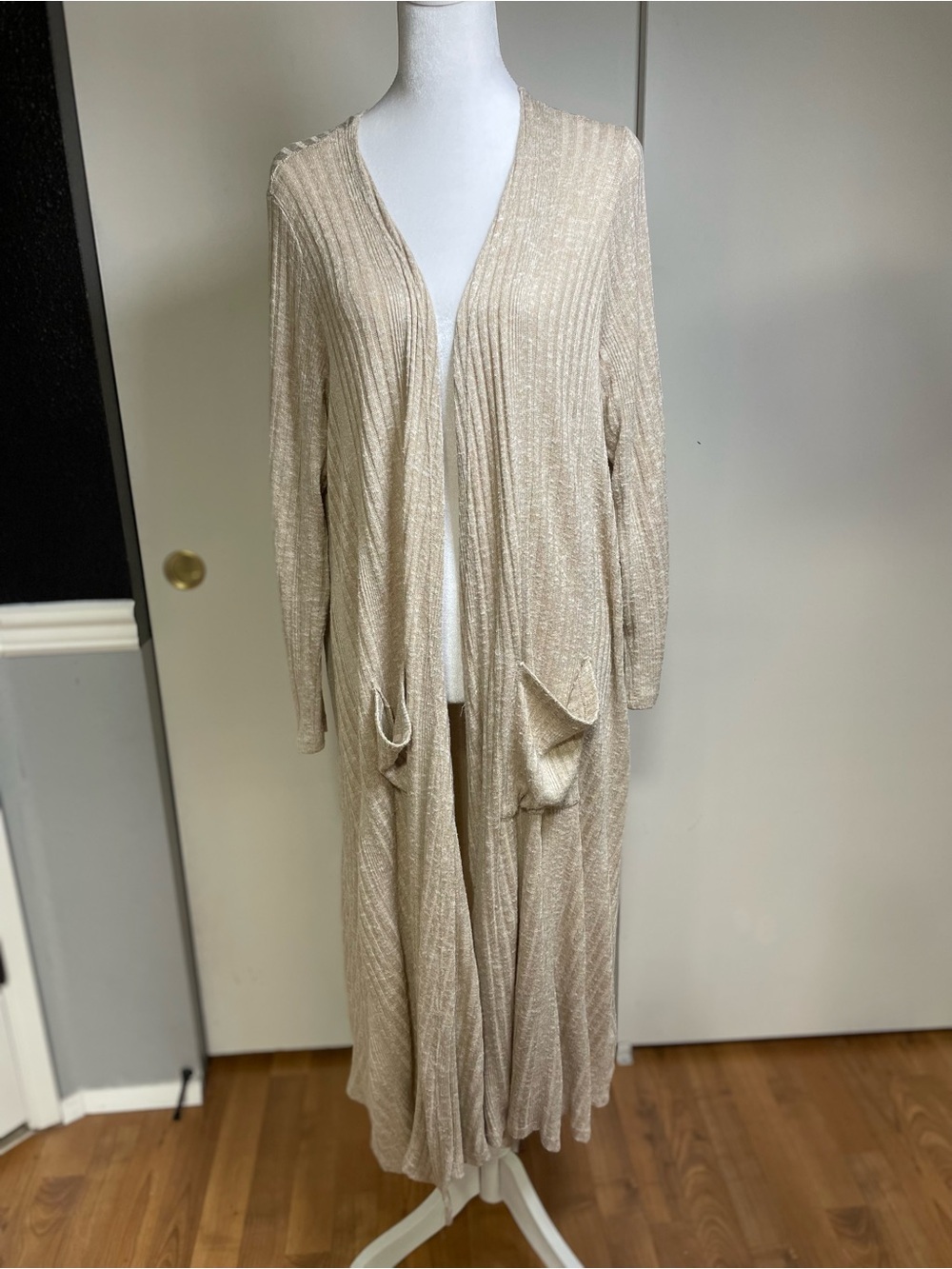 LuLaRoe Champagne Beige Long Open-Front Cardigan
